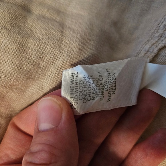 J.Jill Purejill Beige Linen Watercolor Floral Tank Large Dress Pocket Sleeveless - Picture 6 of 6